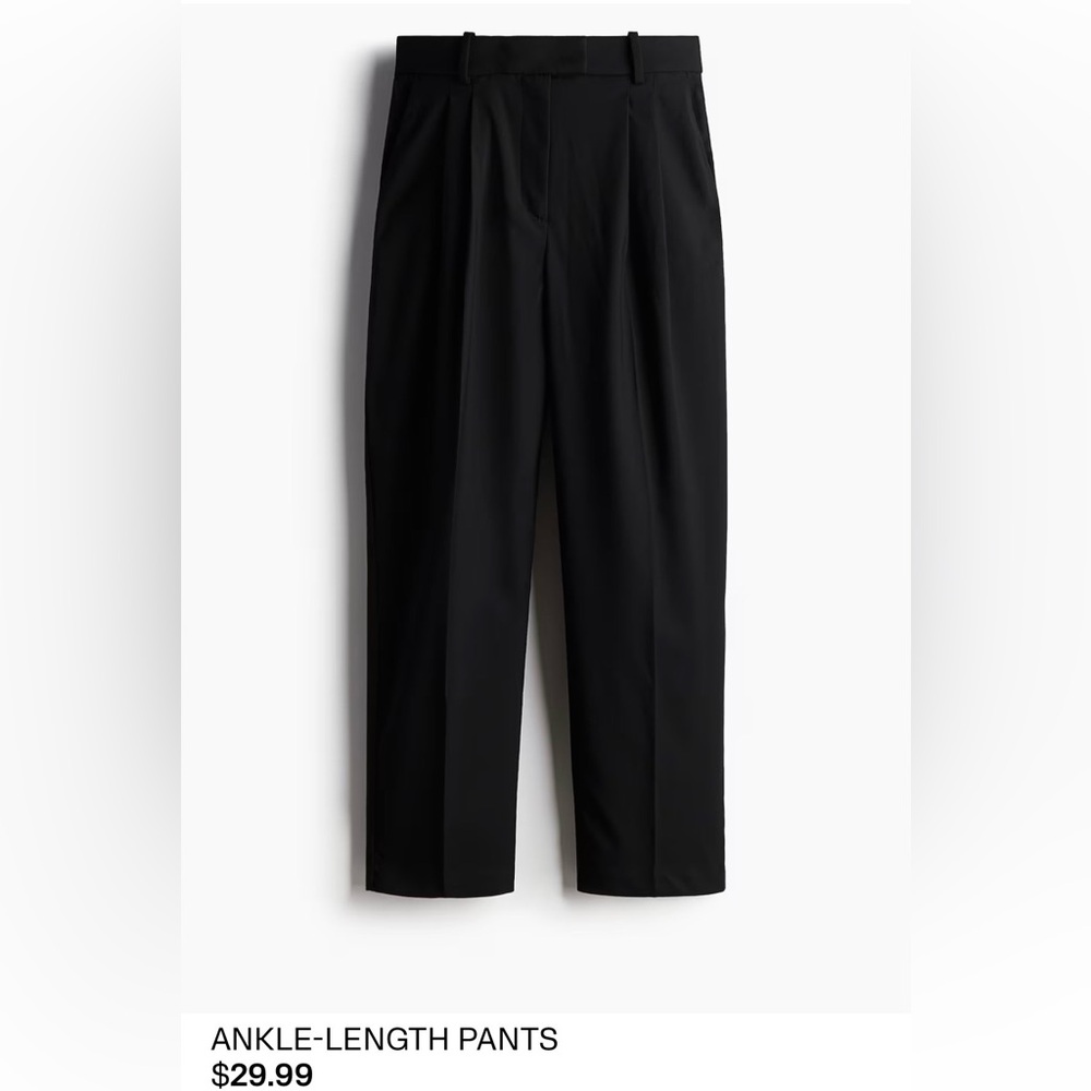 H&M Tapered Black Trouser Pants